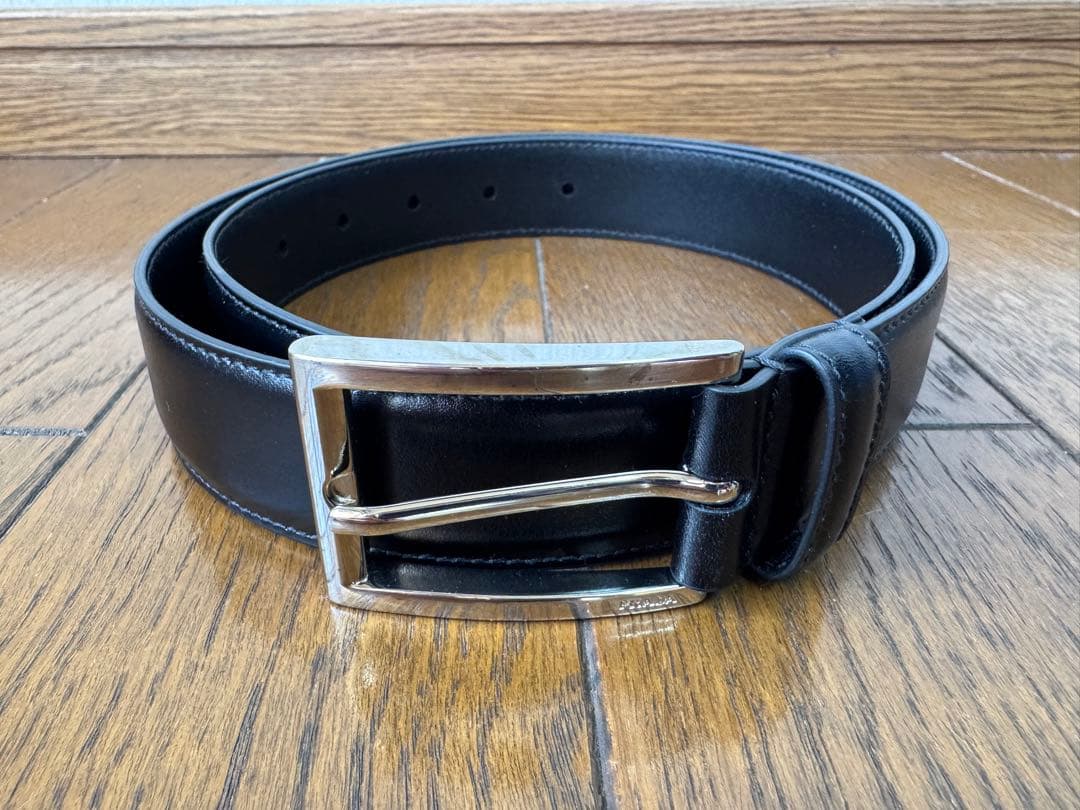 【未使用品】 PRADA メンズ レザーベルト ブラック サイズ80