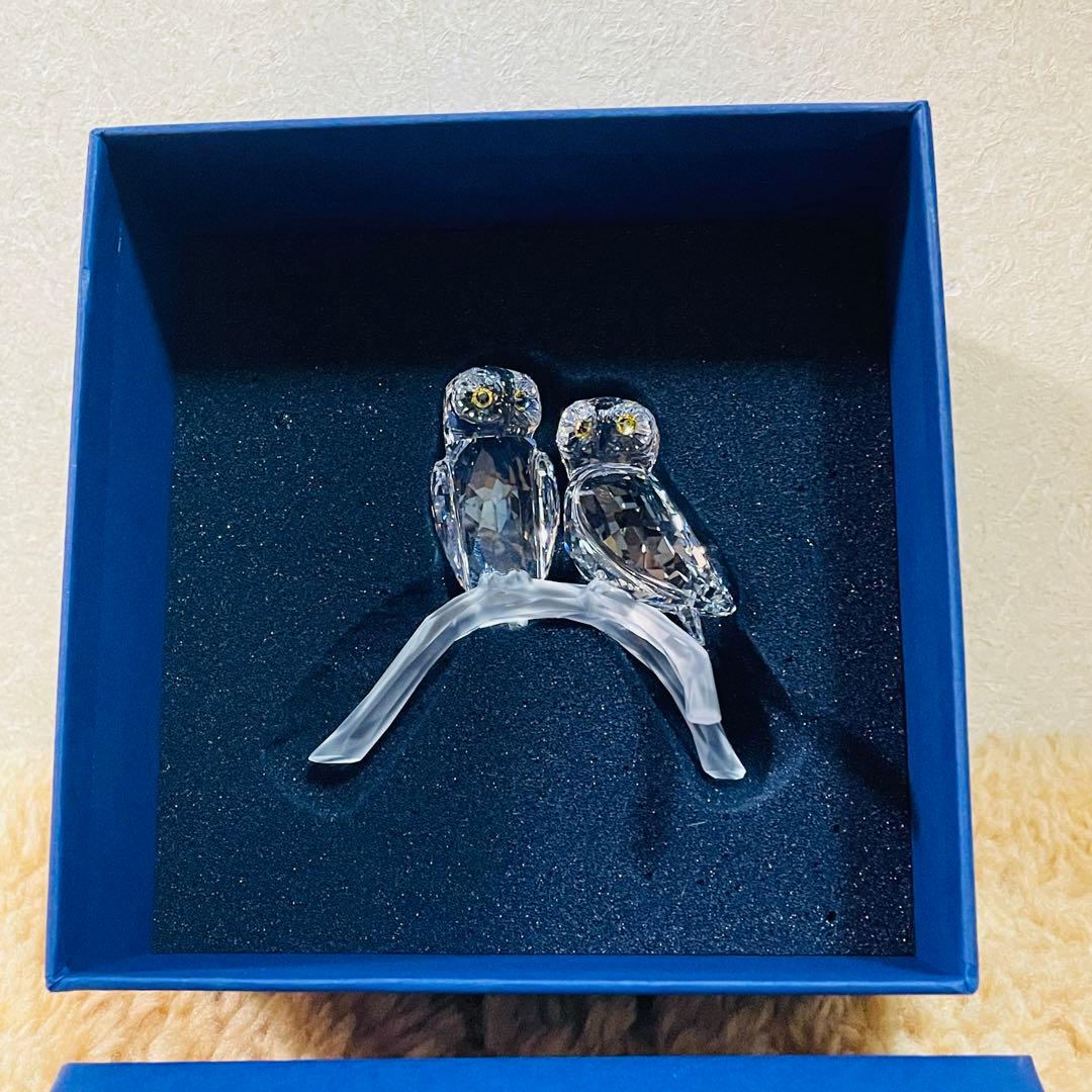 スワロフスキー/廃盤　フクロウ2羽