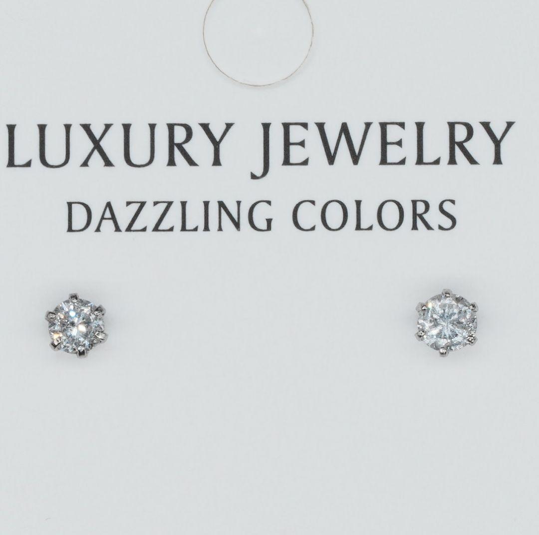 pt900 ダイヤモンドピアス　両耳　0.13ct×2