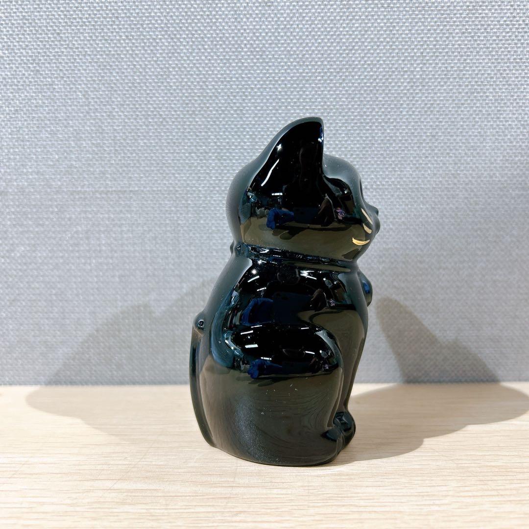 Baccarat フィギュリン ラッキーキャット ミッドナイト バカラ