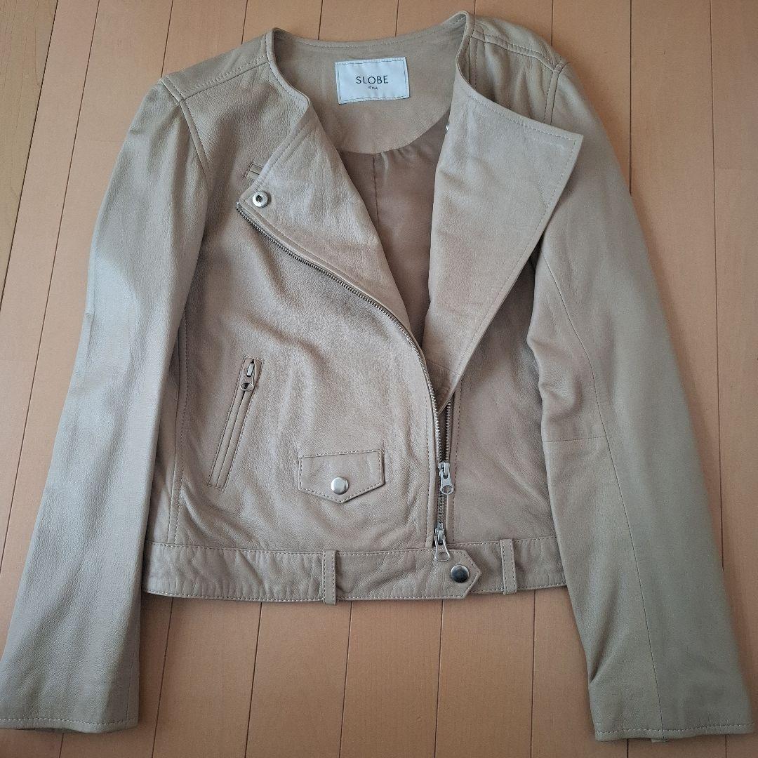 【美品】SLOBE IENA ライダースレザージャケット ラムレザー 40号
