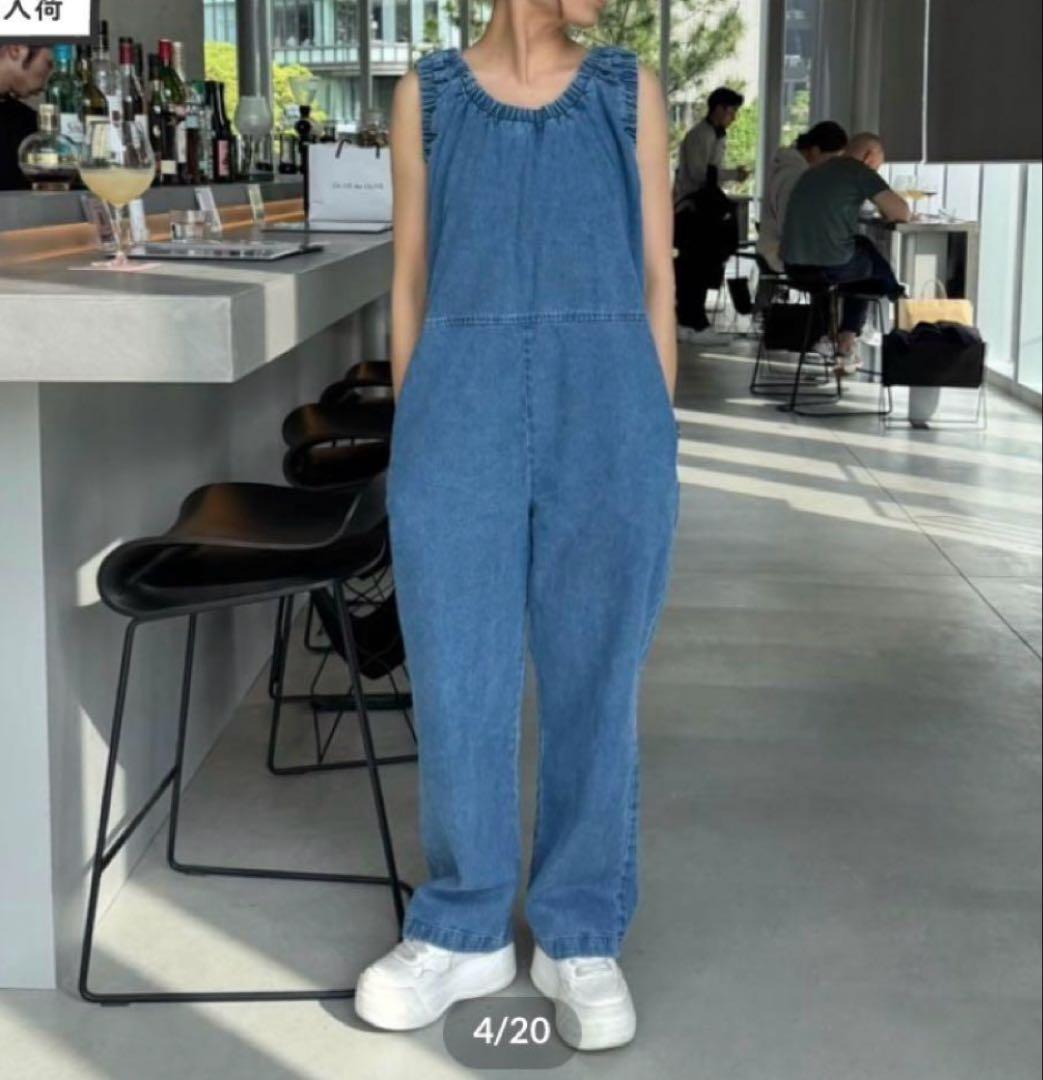 完売商品⭐︎MOKA tag denim coveralls デニムオールインワン