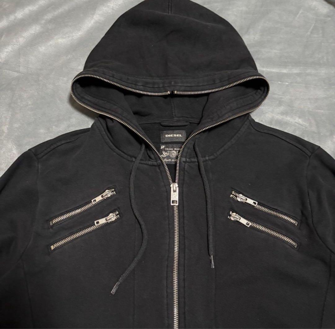 【希少】00s DIESEL gimmick zip hoodie