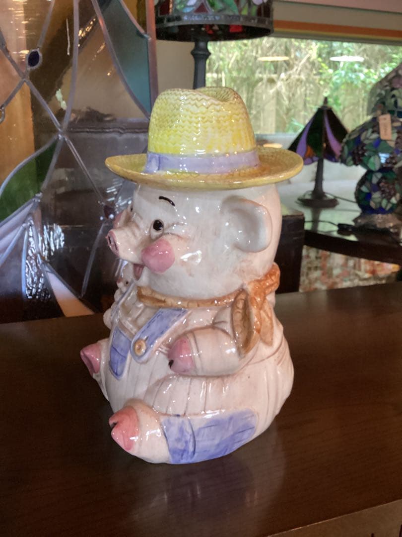 お菓子入れ　クッキージャー　ビィンテージ　ファーマーピッグ