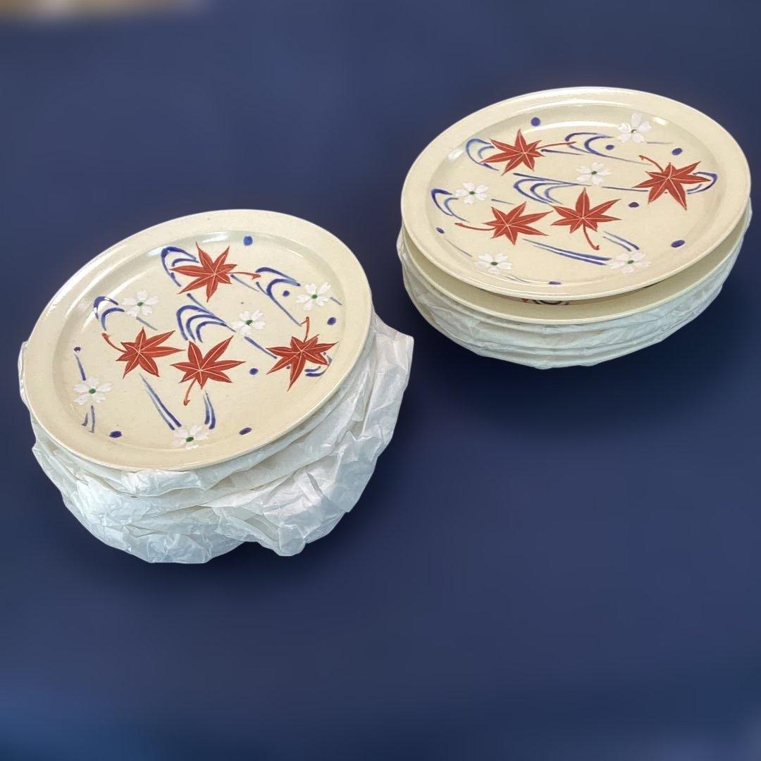 京焼雲錦流水絵皿　　11客　新品未使用　　嘉豊作