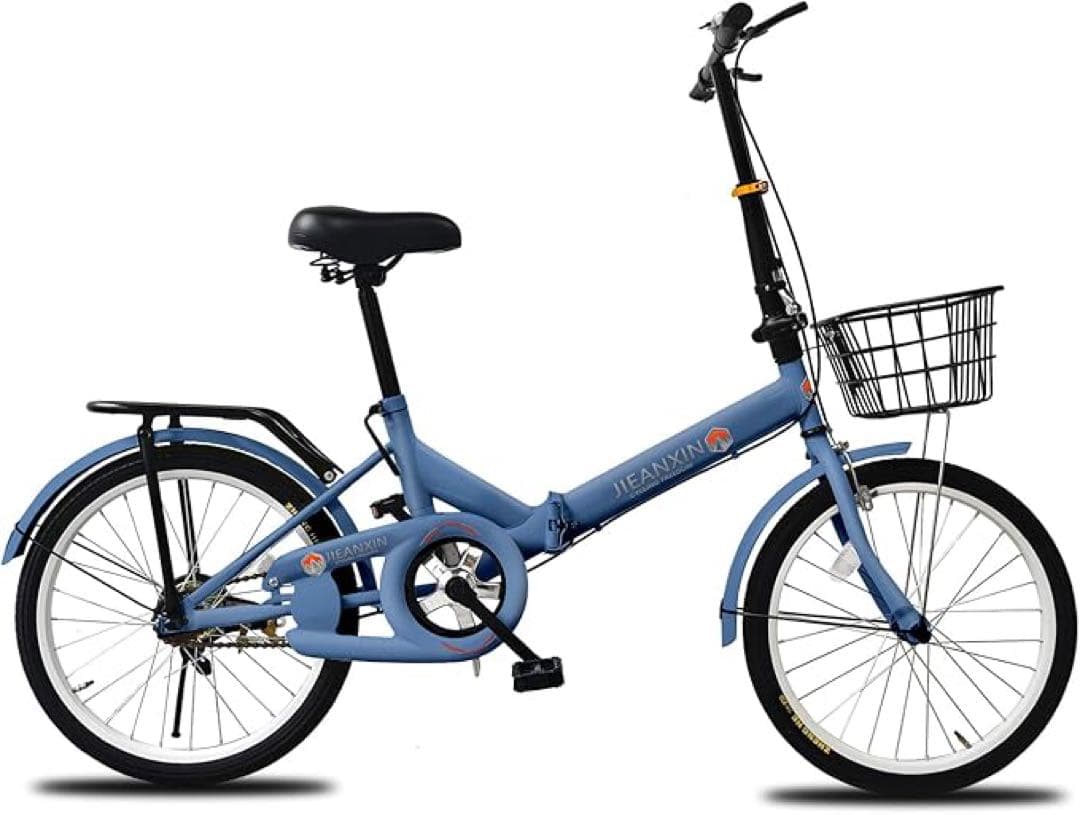 折りたたみ自転車 20 インチ 軽量 小径車 高炭素鋼フレーム カゴ・ワイヤー錠