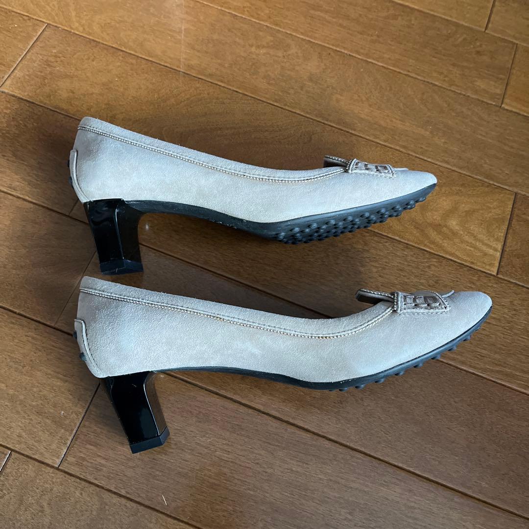 TOD’S トッズ ヒール付きモカシン パンプス チェーンモチーフ35½