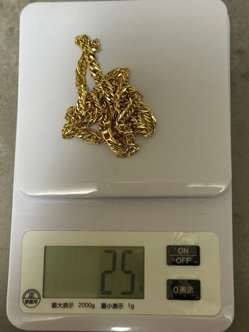【美品】K18 喜平ネックレス　25g 14面トリプル　50cm 造幣局刻印有り