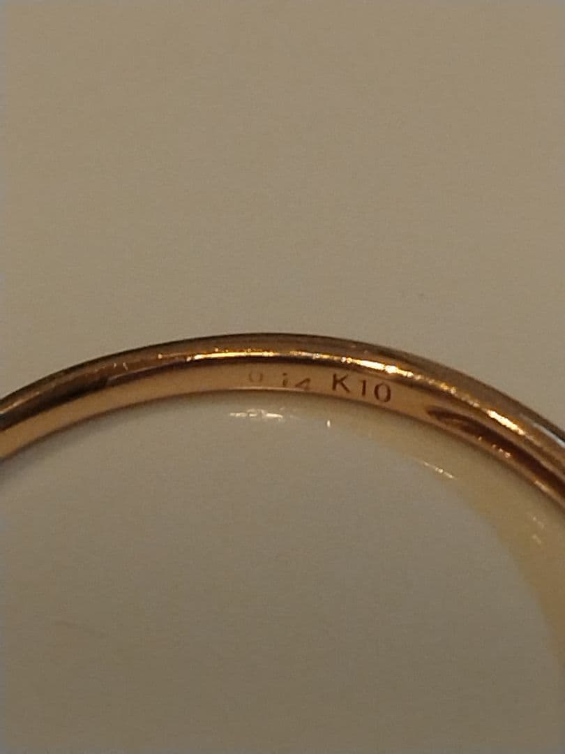 ｋ10　ダイヤ　ピンクゴールド ハート型リング 1.0g