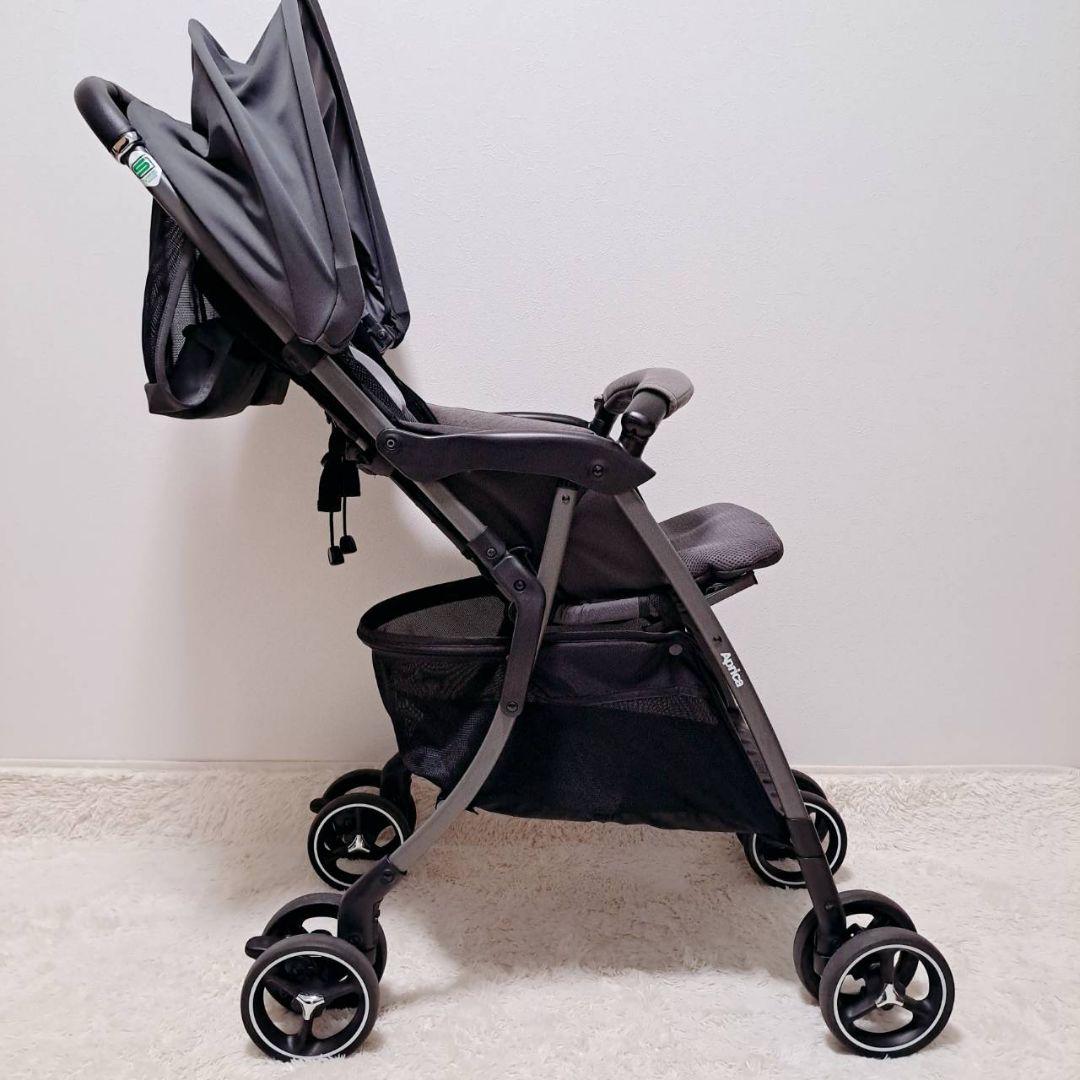 Aprica アップリカ ベビーカー クルリー グレー レザーハンドル A型