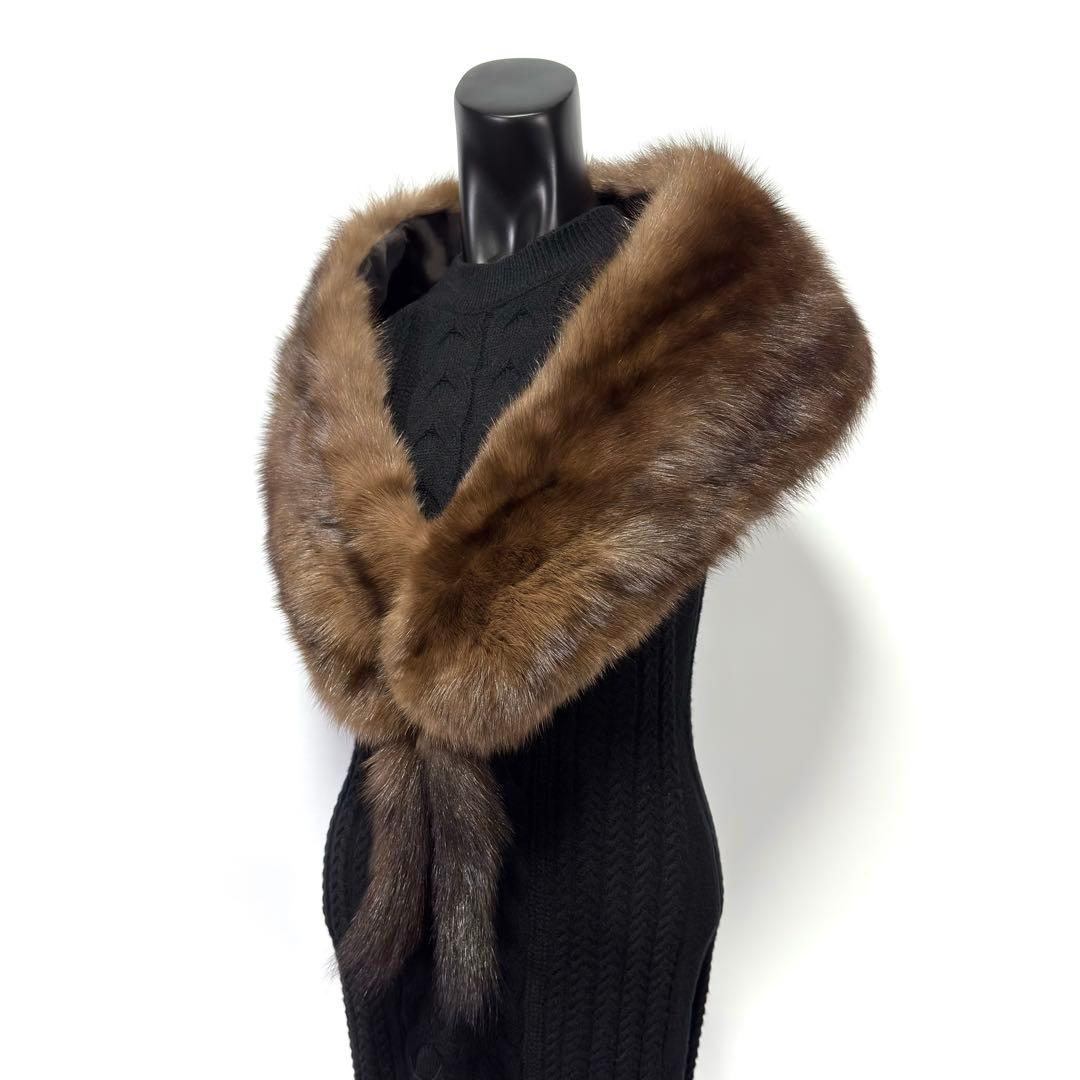 【黒貂】RUSSIAN SABLE ロシアンセーブル リアルファー ショール