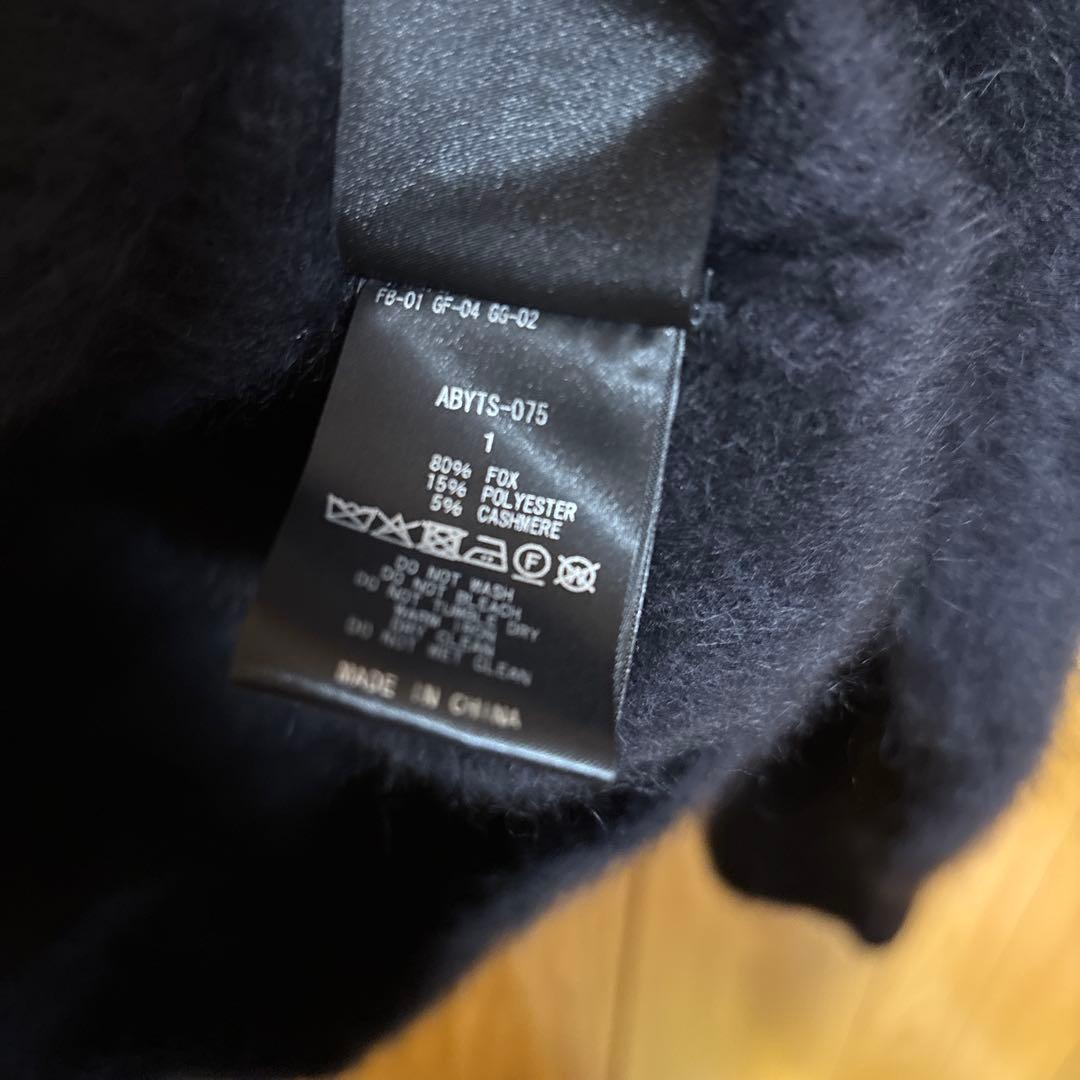 佐藤健 ABYTS ゴールドボタンシャギーカーディガン size1 黒