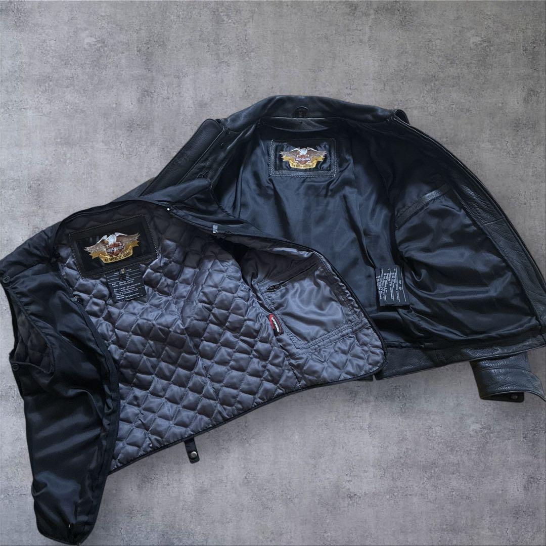 【純正】ハーレーダビッドソン 本革 ライダース キルティング MW シボ