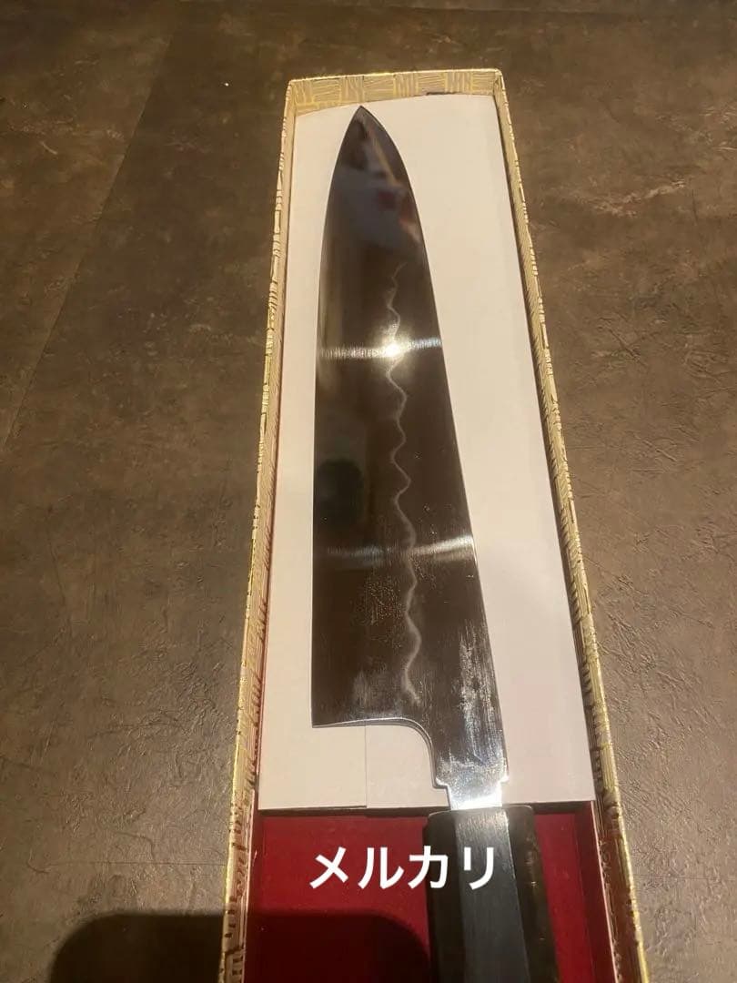 希少品　芦博志作　白ニ　本焼和牛刀　包丁　８寸