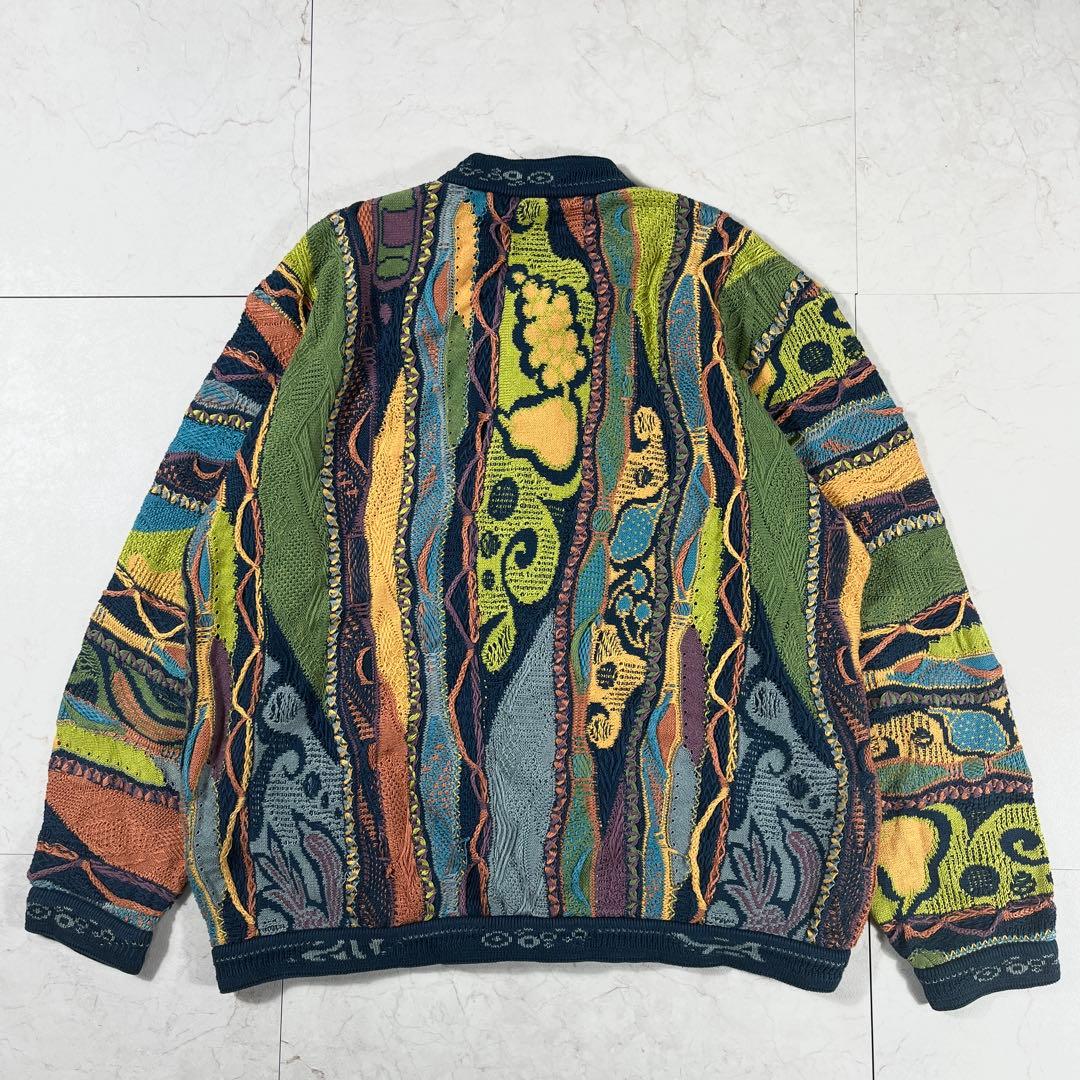 COOGI 3Dニット 芸術 フルーツ柄 オーストラリア製 カーディガン 90s