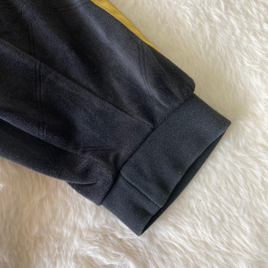 希少✨美品✨ アディダス　ベロア　トラックジャケット　スリーライン　黒金　L