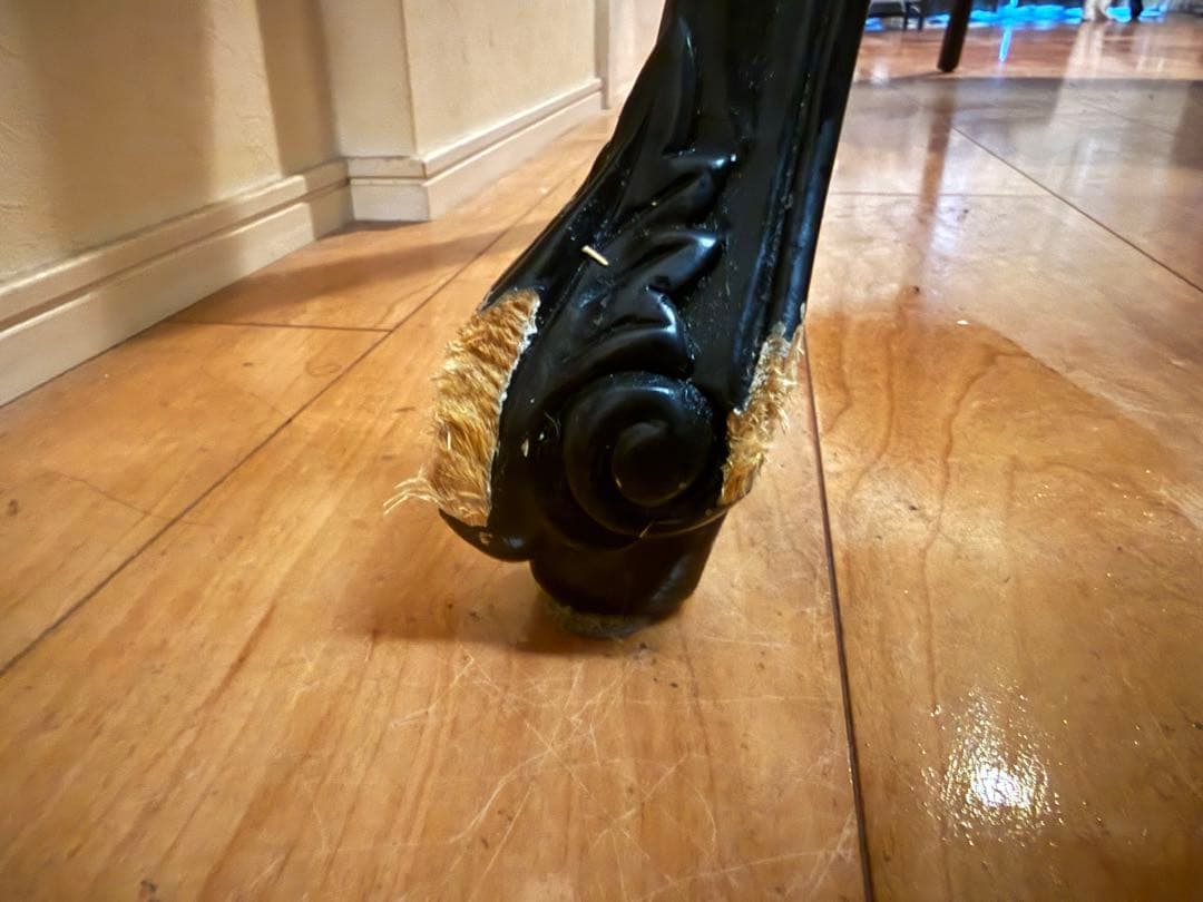 ダイニングテーブル　アンティーク　猫脚　猫足　ブラック　黒