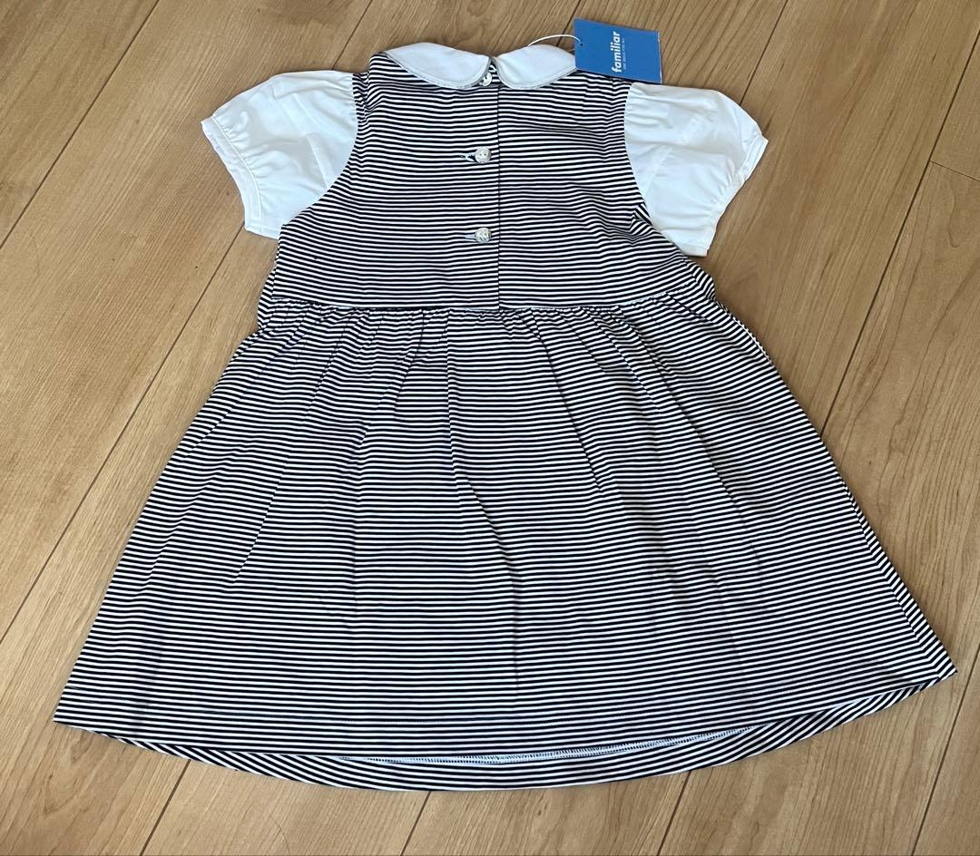 familiar ストライプ 半袖ワンピース 100cm 新品
