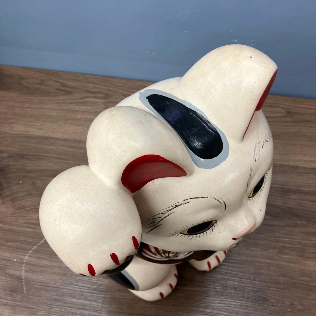 4F 招き猫 貯金箱 常滑焼 陶器 置物 縁起物 レトロ 飾り インテリア