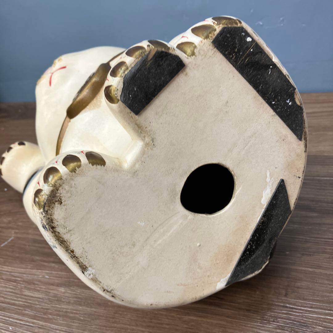 4F 招き猫 貯金箱 常滑焼 陶器 置物 縁起物 レトロ 飾り インテリア