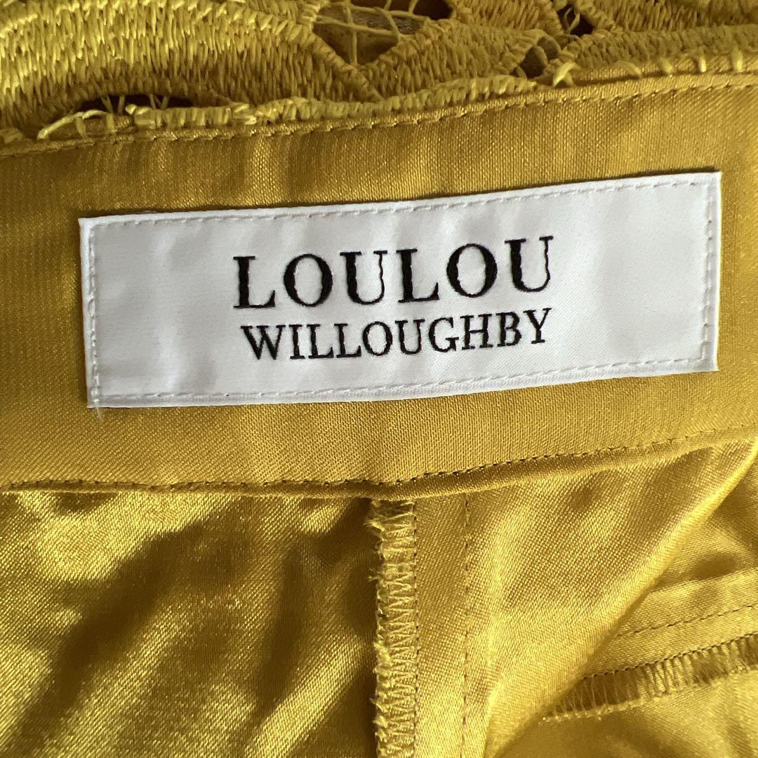 【LOULOU WILLOUGHBY 】サークルレーススカート　イエロー