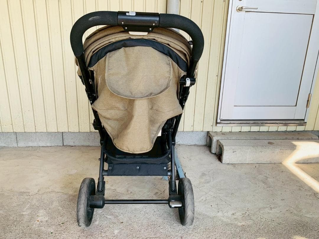 64Z送料込 joie エヴァライトデュオ 2人乗りベビーカー ベージュ 中古品