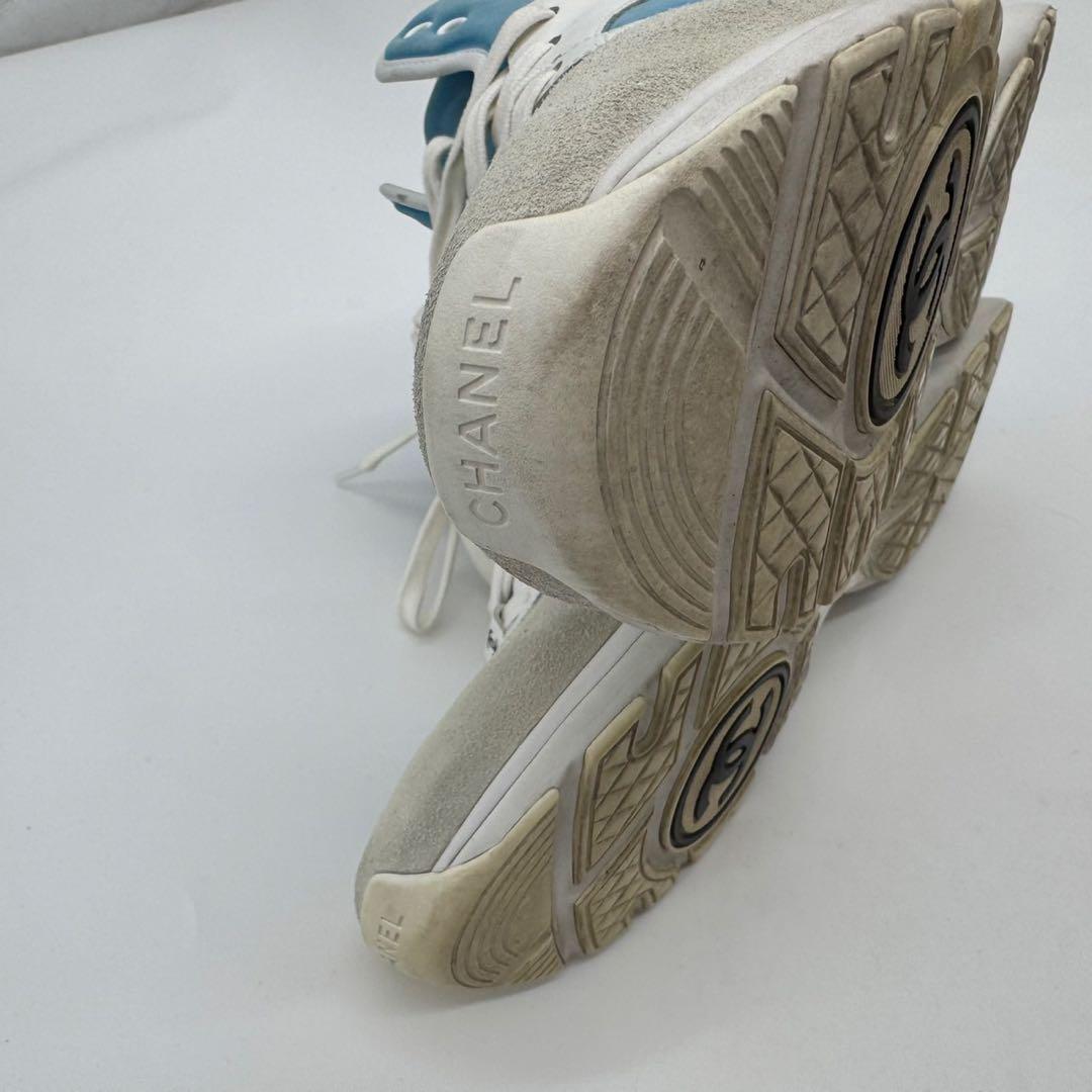 【極美品】　シャネル　CHANEL　ハイカットスニーカー　40　ロゴ　25cm
