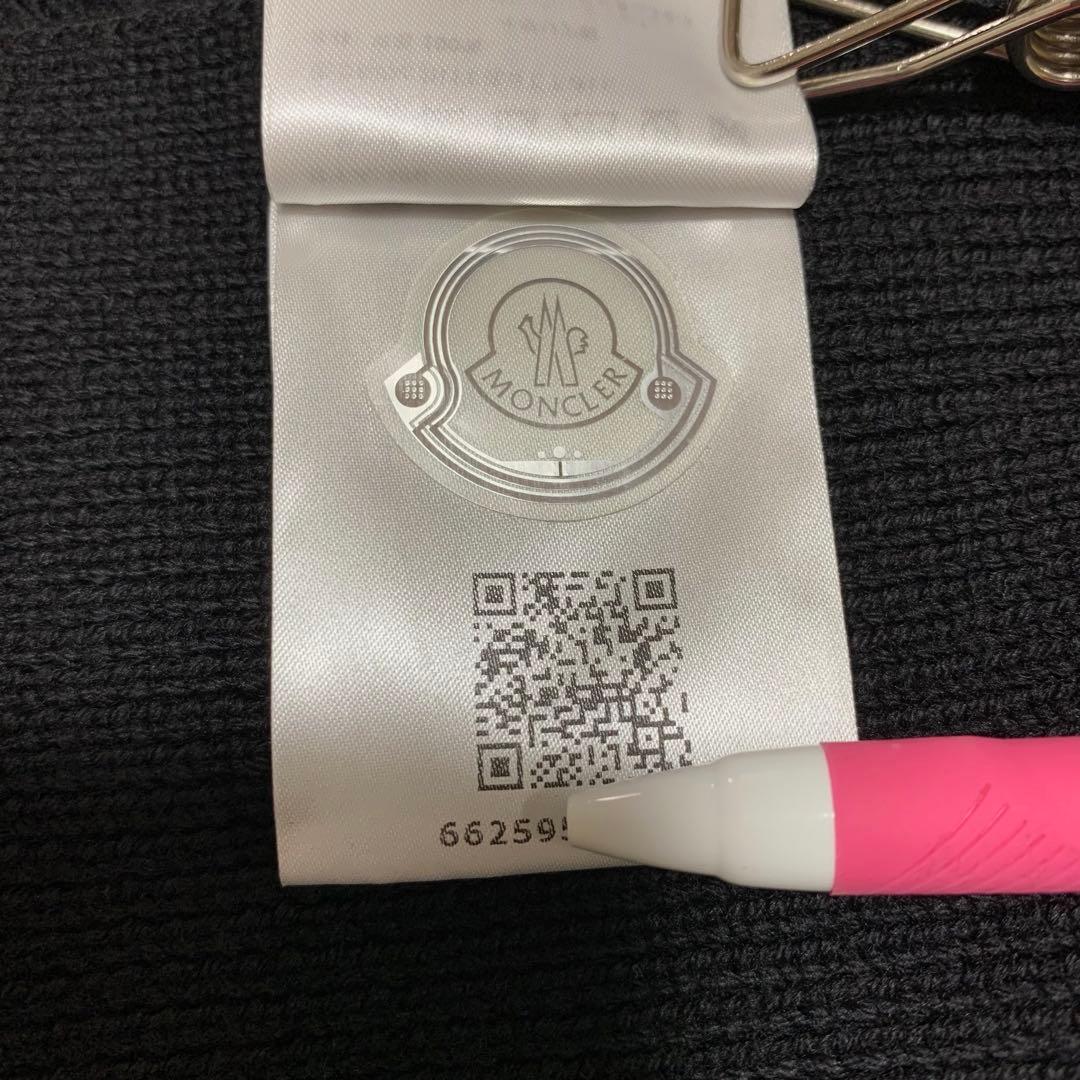 〔美品〕MONCLER ブラック ニットマフラー ブラック　黒　5K1
