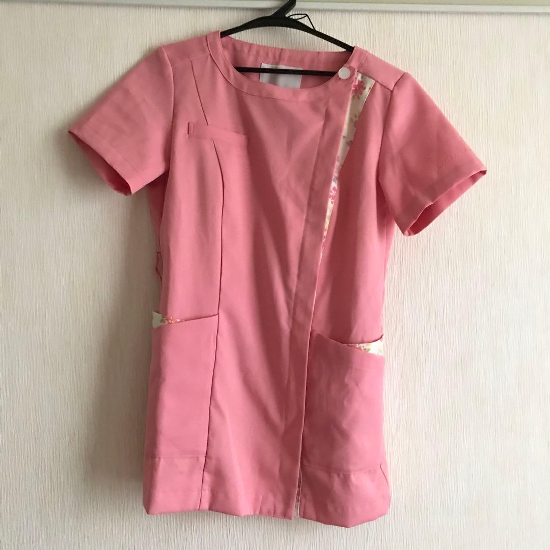 ローラアシュレイ ナース　スクラブ　Mサイズ　ローズピンク　ピーチピンク