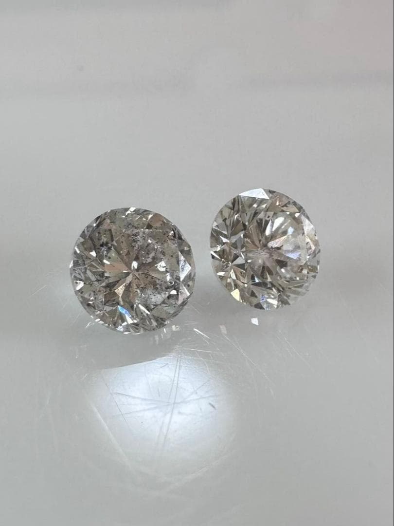 1月20日発送　鑑定書付き　訳あり PT天然ダイヤモンドピアス 計3.0ct