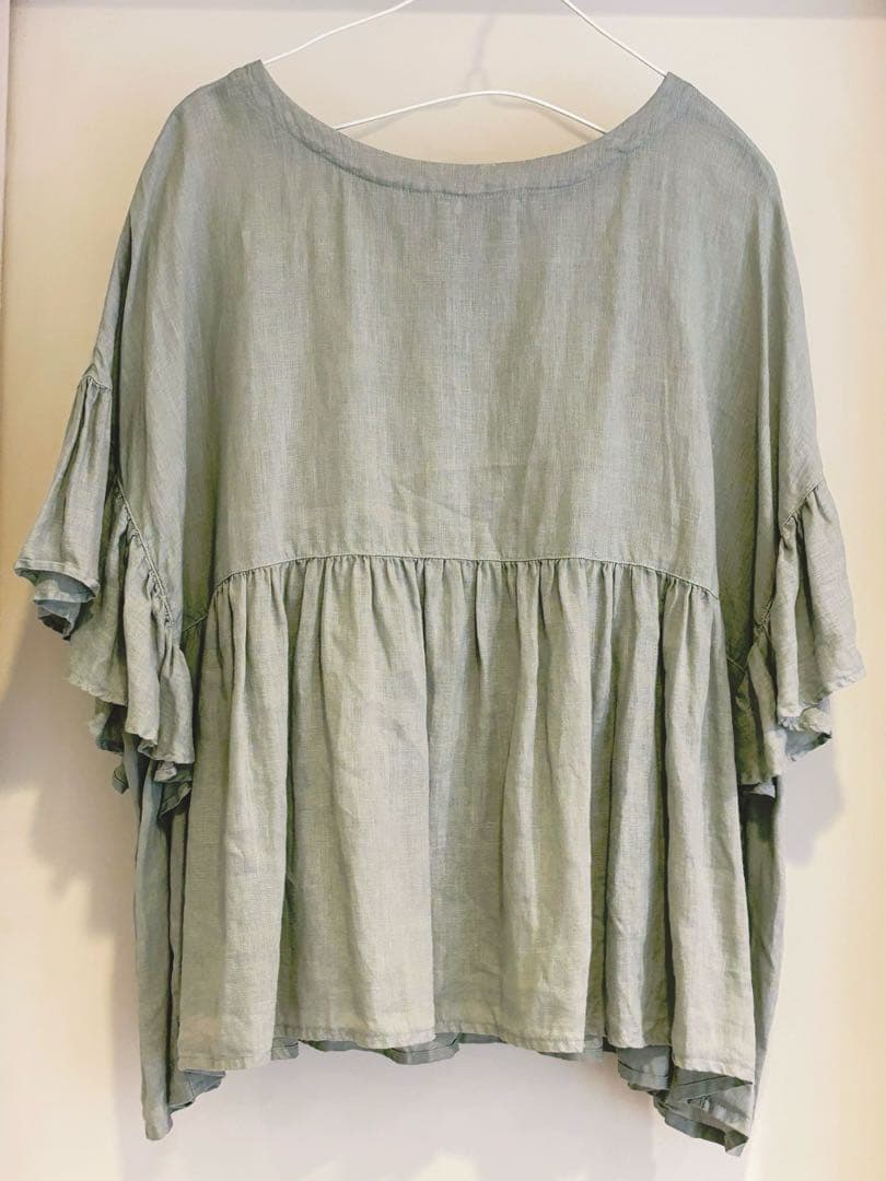 ネストローブnest Robe リネンラッフル袖2wayブラウス ⭐️未使用に近い