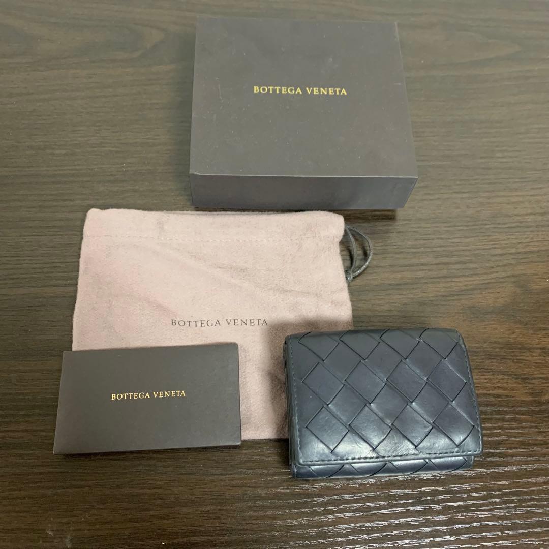 Bottega Veneta ネイビー 三つ折り財布