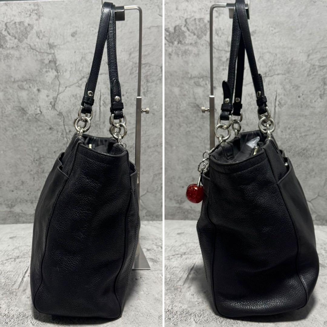 バッグ Coach Y2K Turnlock Leather Tote Bag