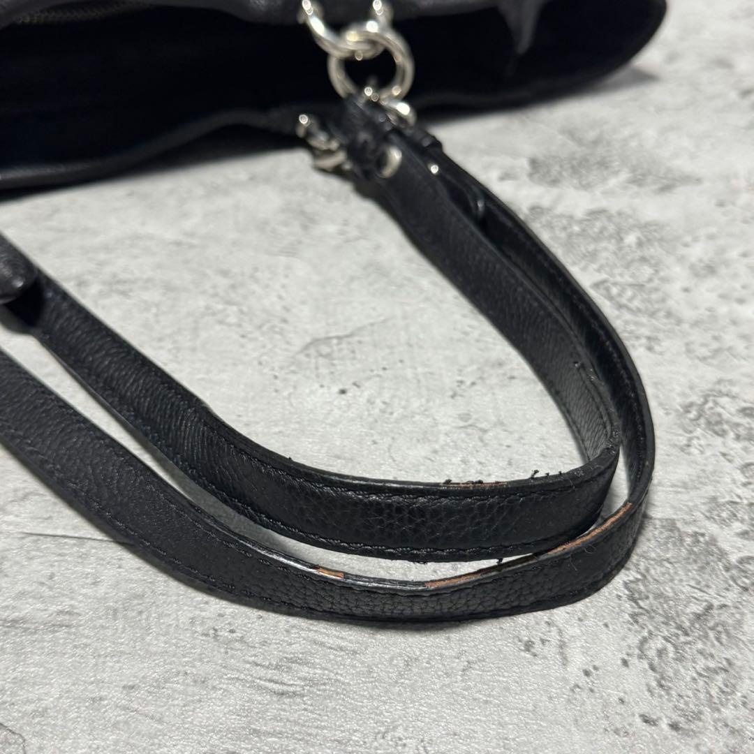 バッグ Coach Y2K Turnlock Leather Tote Bag