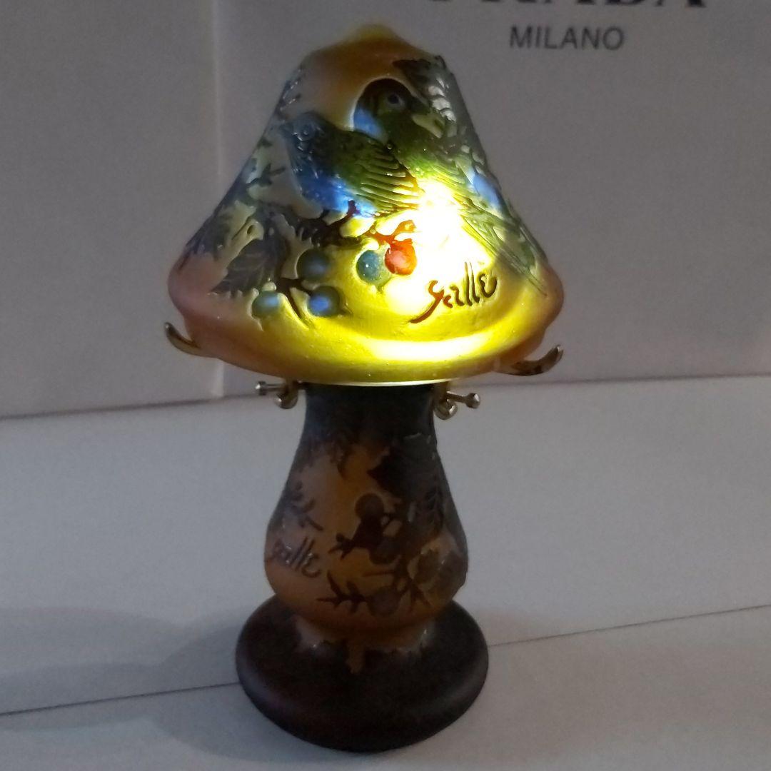 エミール・ガレ 復刻版 ランプ カメオ彫 ルーマニア 鳥 バード 激レア 希少