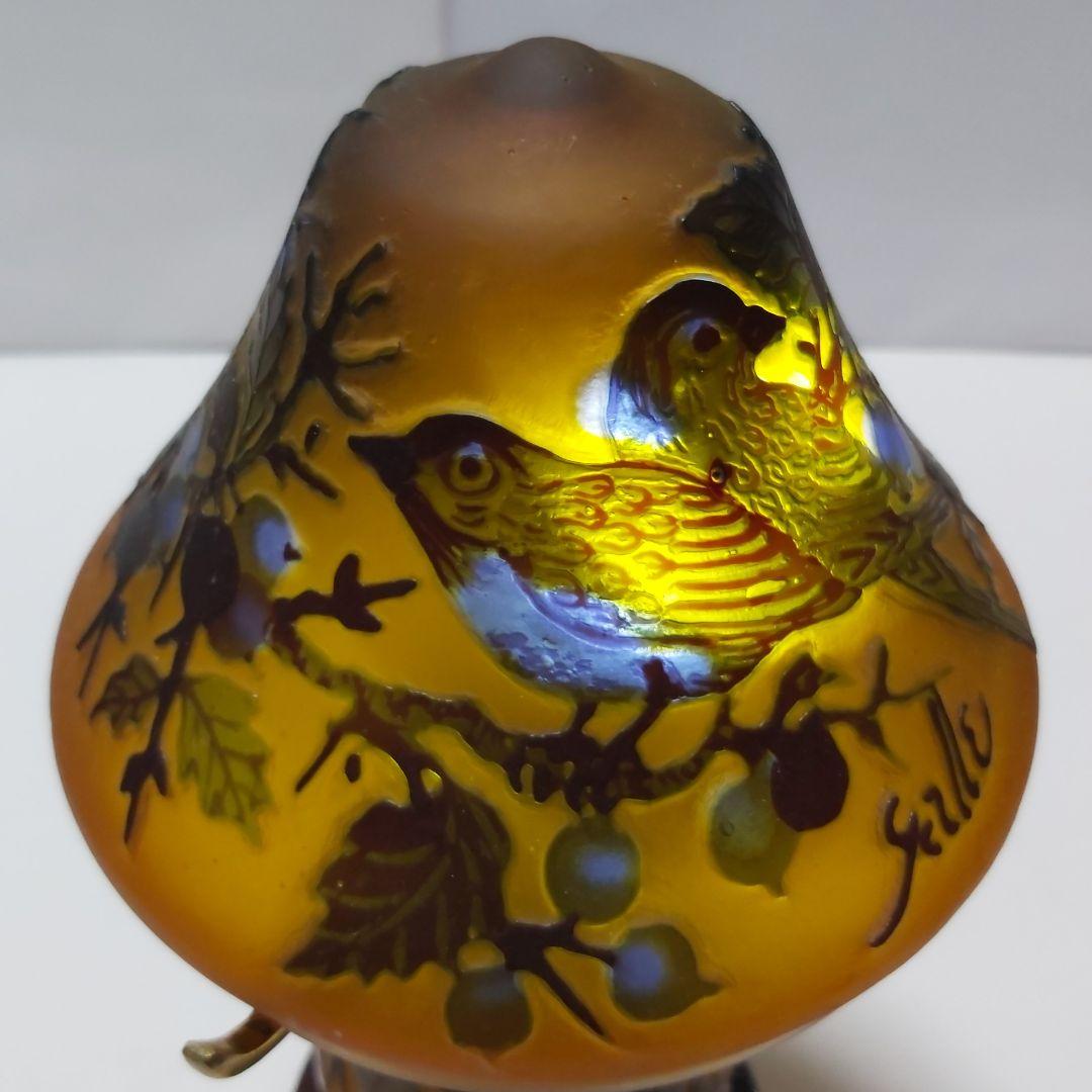 エミール・ガレ 復刻版 ランプ カメオ彫 ルーマニア 鳥 バード 激レア 希少