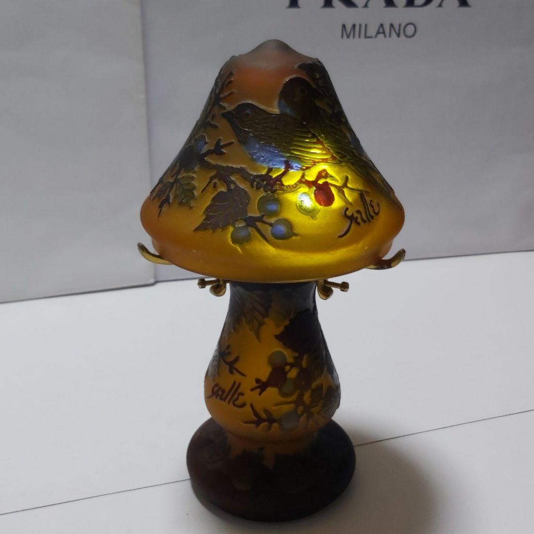 エミール・ガレ 復刻版 ランプ カメオ彫 ルーマニア 鳥 バード 激レア 希少