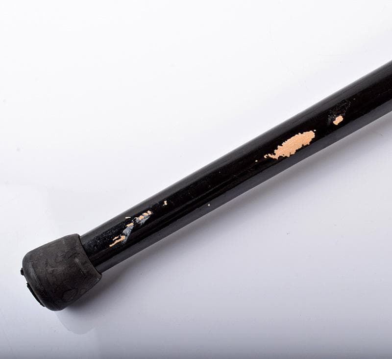 中国　木製　持ち手樹脂　骸骨彫　杖　ステッキ　V　3750B