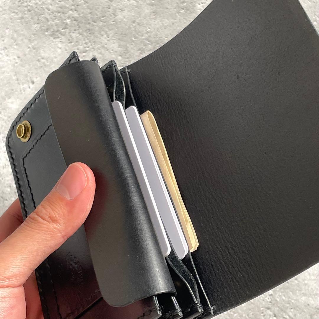 トラッカーウォレット ミドル 真鍮チェーン付 本革 ヌメ革　バイカー　無骨