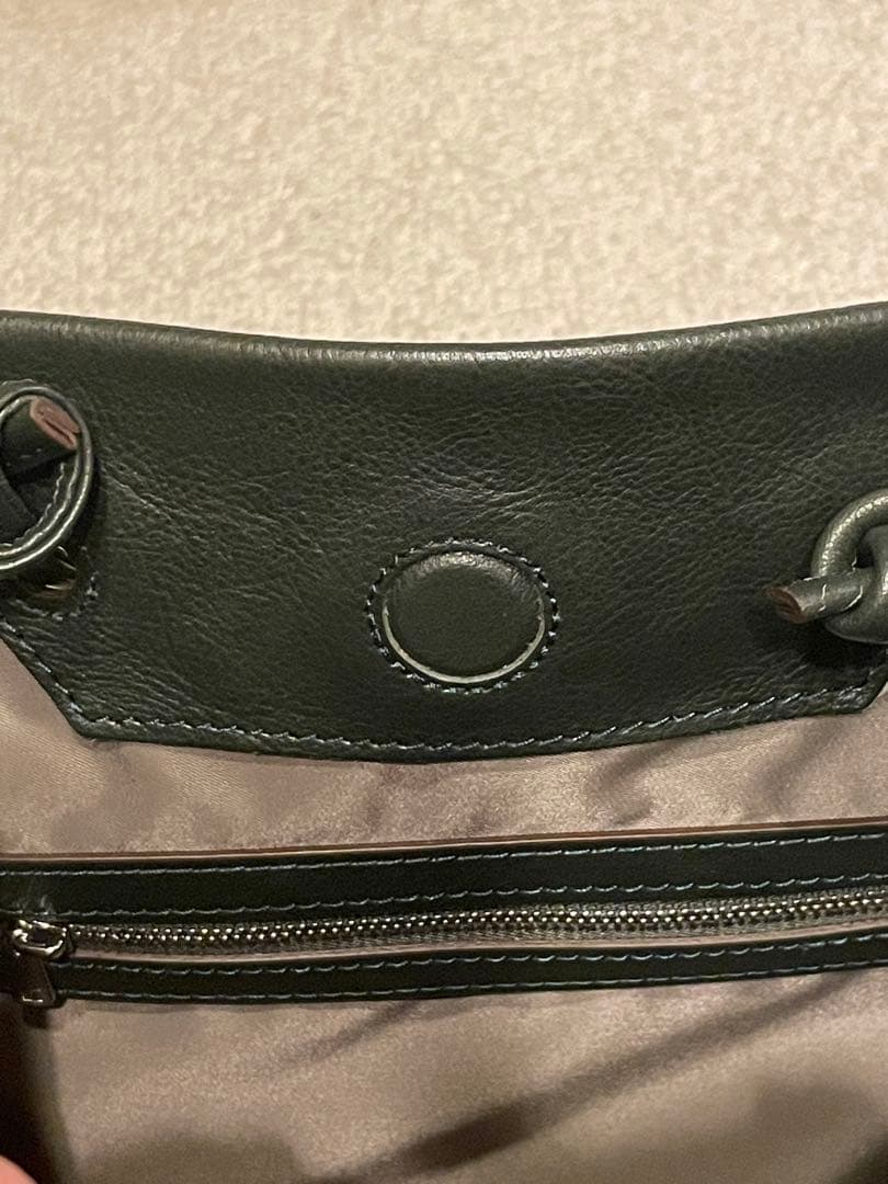 新進工房　大人革袋　グリーン　レザー　トート　緑　バック