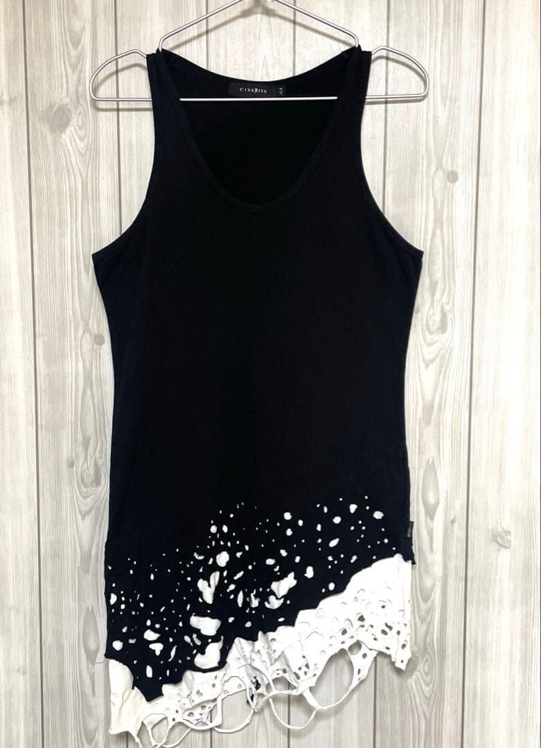 00s CIVARIZE アシンメトリー タンクトップ ダメージレイヤード