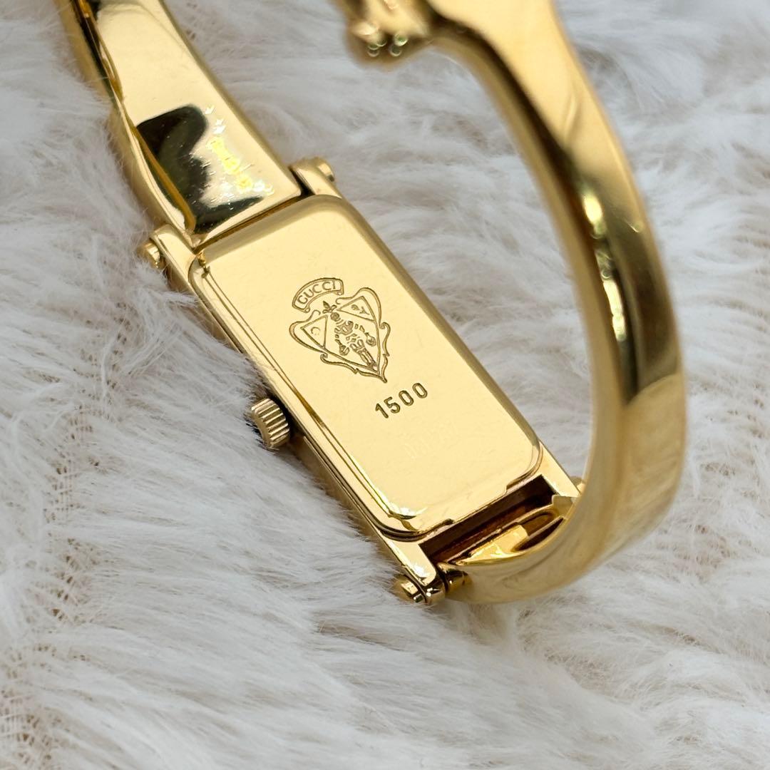 新品電池✨ GUCCI 1500 シェル文字盤 ゴールド