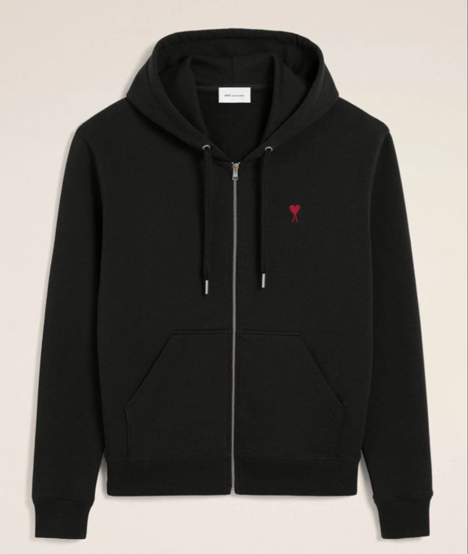 ❤︎Ami Paris❤︎黒 フルジップパーカー 黒 ユニセックスM 新品