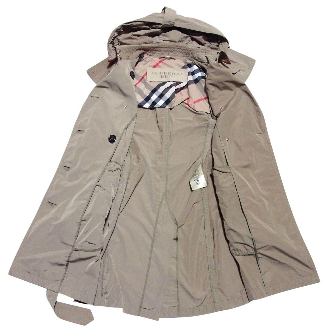 BURBERRY BRIT バーバリー ブリット フード トレンチコート 38