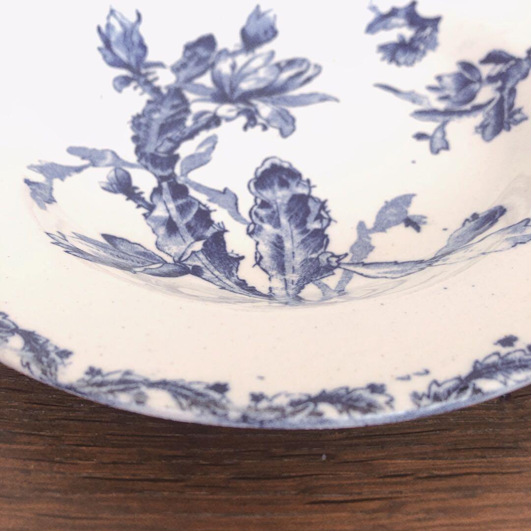 GIEN ジアン CACTUSサボテン スーププレート ブルー アンティーク食器