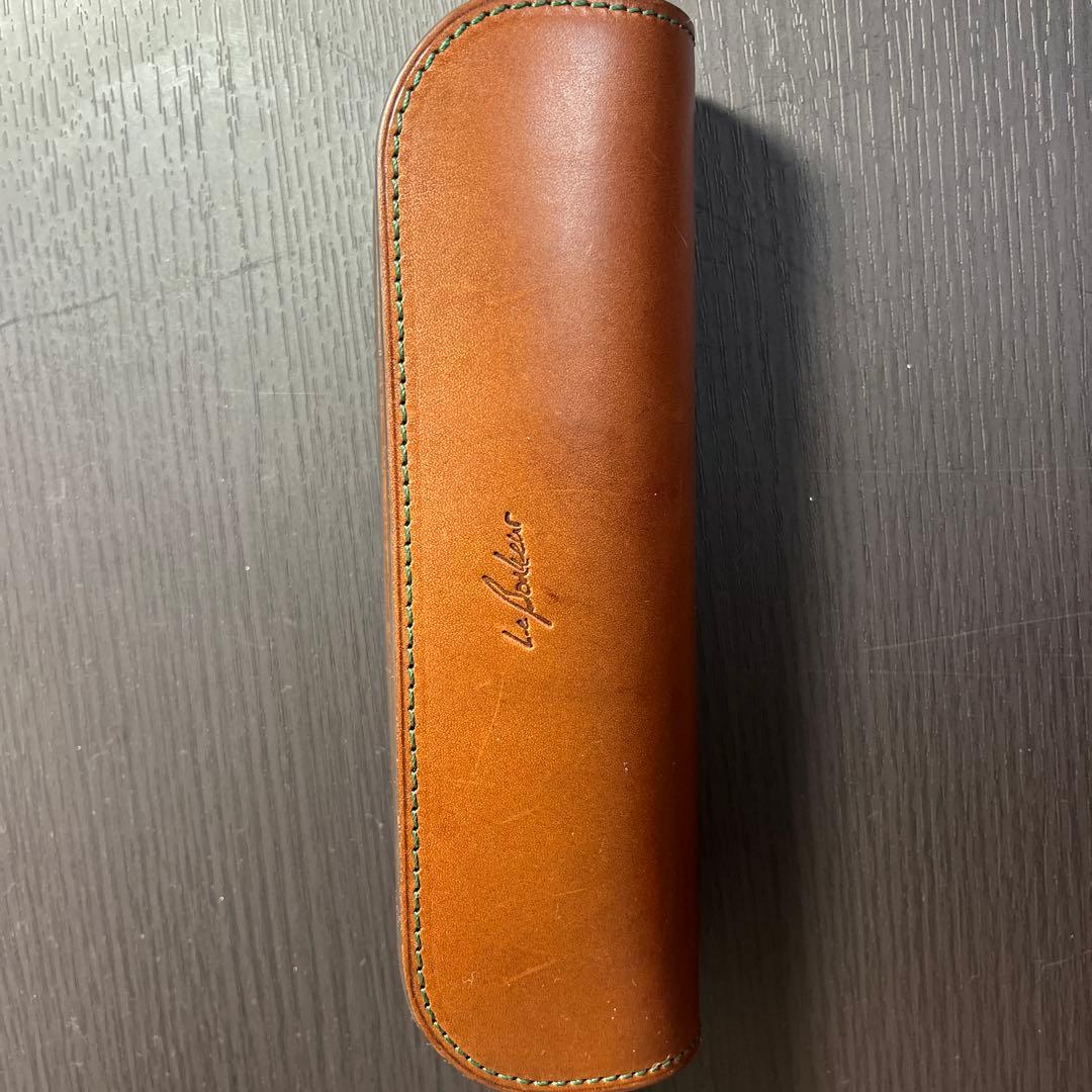 ル.ボナー　デブペンケース　 筆箱 ブラウン