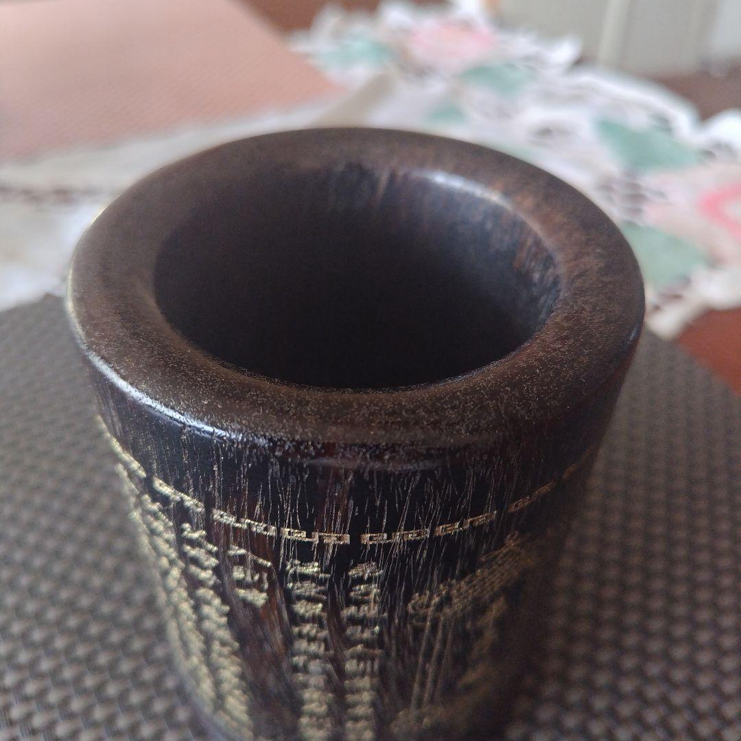 印度小葉檀木牛毛纹满金星筆筒底款乾隆年製