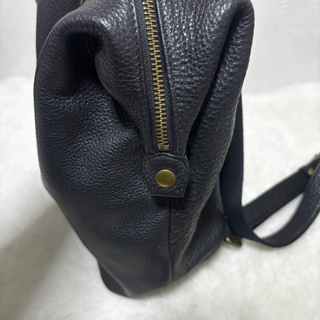 極美品⭐️Dakota シボ革　リュック ブラック レザー パッチ