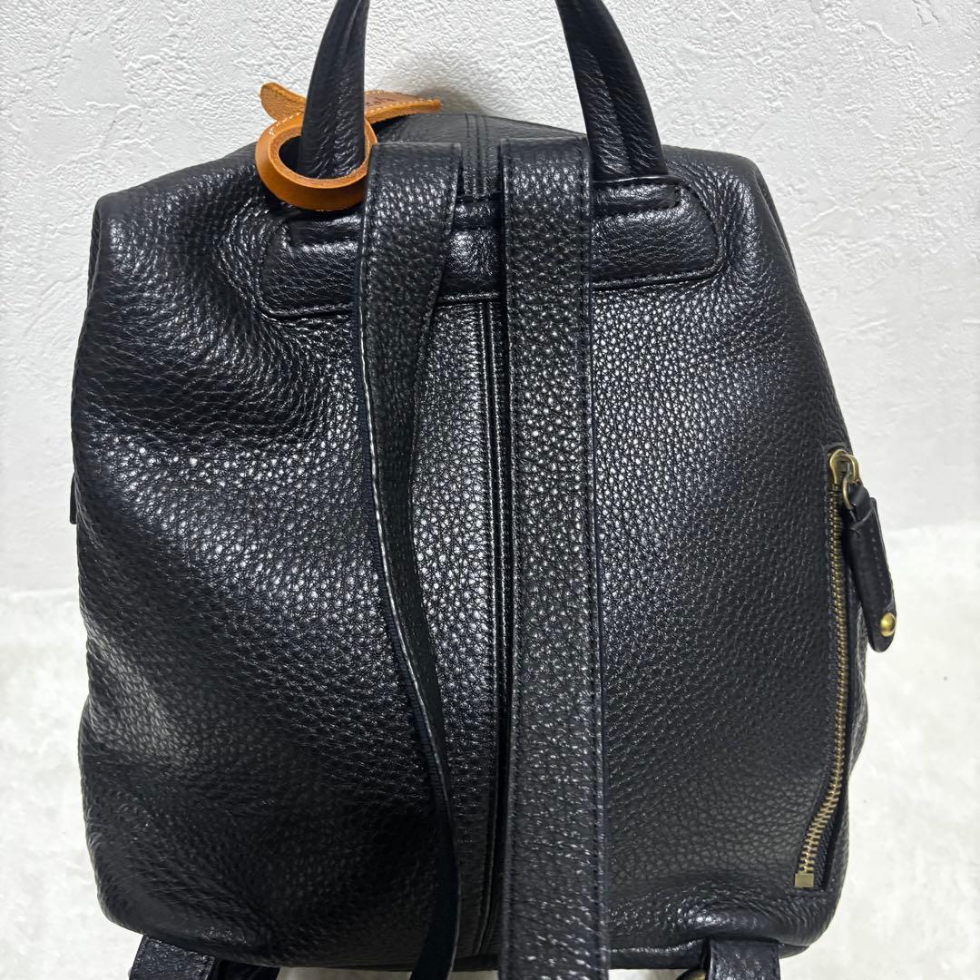 極美品⭐️Dakota シボ革　リュック ブラック レザー パッチ