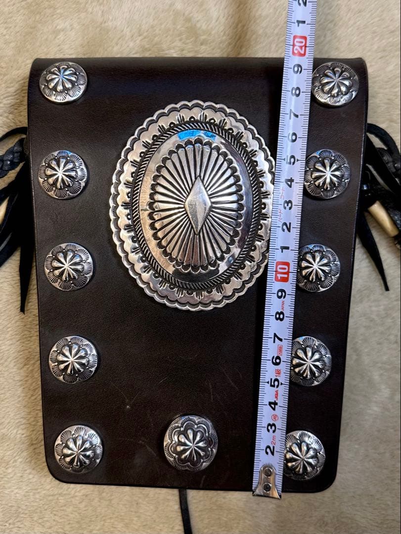 【Bigtwin】レザーコンチョ　メディスン　バッグ 美品